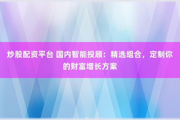 炒股配资平台 国内智能投顾：精选组合，定制你的财富增长方案
