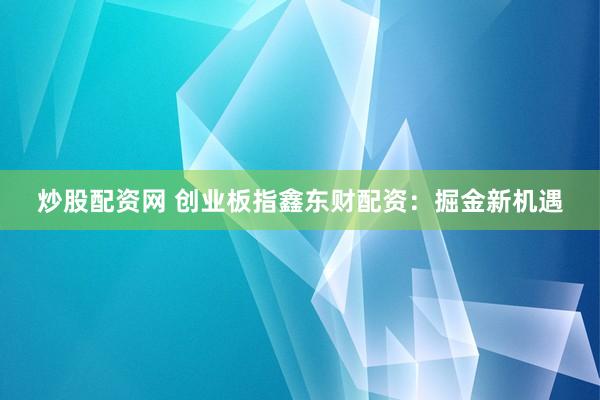 炒股配资网 创业板指鑫东财配资：掘金新机遇