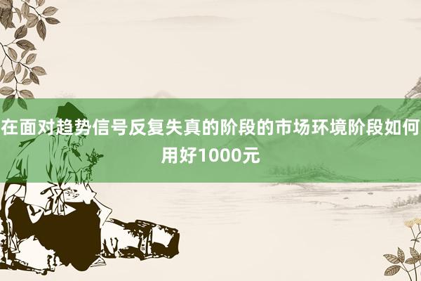 在面对趋势信号反复失真的阶段的市场环境阶段如何用好1000元