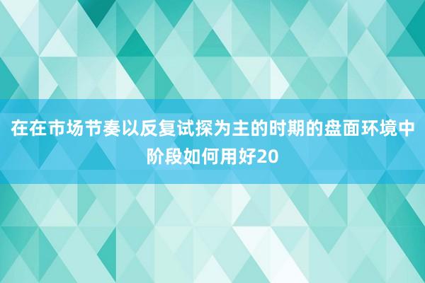 在在市场节奏以反复试探为主的时期的盘面环境中阶段如何用好20