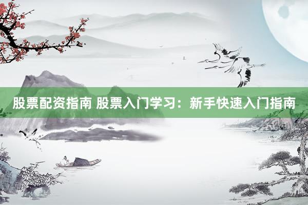 股票配资指南 股票入门学习:新手快速入门指南