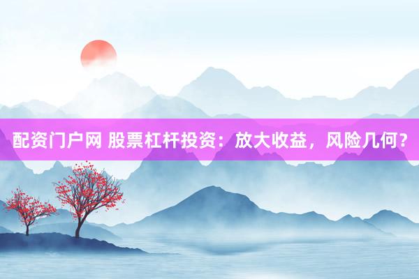 配资门户网 股票杠杆投资：放大收益，风险几何？
